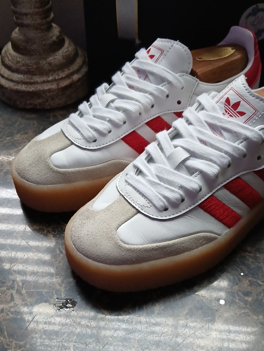 Adidas Sambae Platform/Athletic 3 Stripe Shoes Size 6.5 Women - Picture 4 of 12